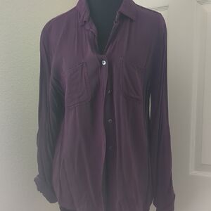 Rock & Republic Purple Button Down Shirt Women’s Medium Long Sleeve